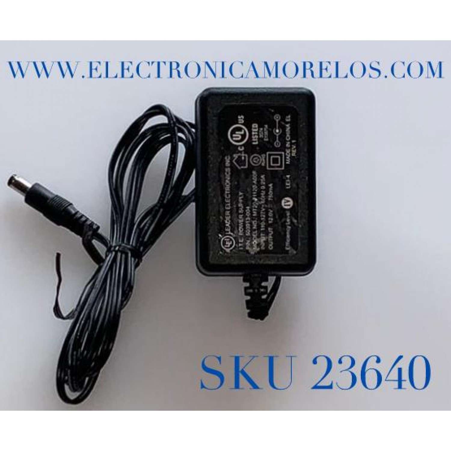 ADAPTADOR LEI VCA / NUMERO DE PARTE 503913-004 / MODELO MT20-21120-A00F / ENTRADA VCA 110-127V～50-60Hz .25A / SALIDA VCD 12V-750mA